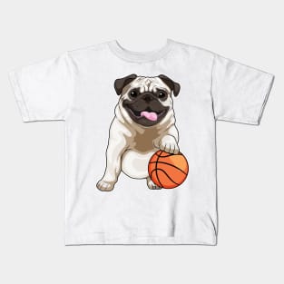 Pug Basketball player Basketball Kids T-Shirt